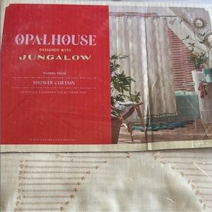 Opalhouse Jungalow Textured Cream Shower Curtain with Tassels